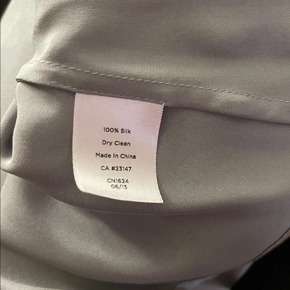 Talbots Silver gray silk blouse - Picture 7 of 7